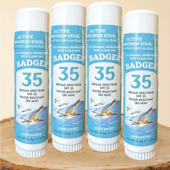 Badger Other - 4 Pack of Badger Active Sunscreen Stick, SPF 35, Unscented - 🌻 New! 🌻